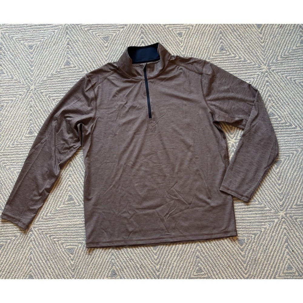 Maelreg Performance Pullover Quarter Zip - Brown/Gray - Large